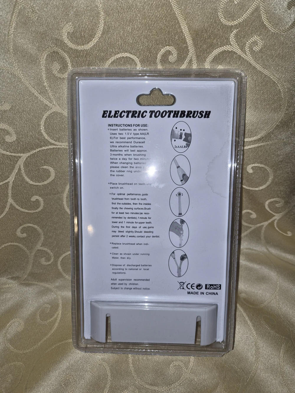 Electric Toothbrush with Pink Accents and 4 Replacement Heads
